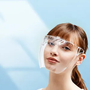 Transparent full face protective shield clear anti-spit splash proof safety face mask