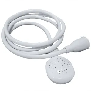 Multifunctional white plastic handheld shower head with long flexible hose for pet bathing