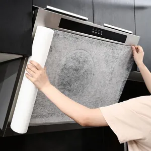 Hotte aspirante papier filtre autocollant anti-huile cuisine cuisiniere rouleau coton absorbant