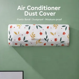 Wall-mounted floral air conditioner dust cover, elastic closure protective cover for home.