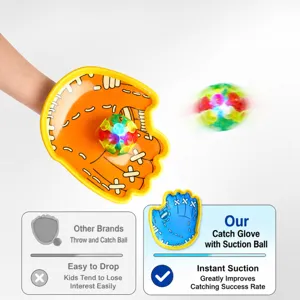 Luminous suction cup catch ball toy set for kids, fun parent-child interactive indoor outdoor sport.