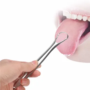 Grattoir de Langue en Acier Inoxydable Nettoyeur Hygiène Bucco-Dentaire Anti-Halitose