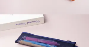 Transparent mesh pencil case simple stationery storage bag multi-color student exam pouch