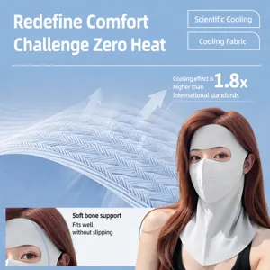 Women Ice Silk Sun Protection Face Mask UV Blocking Breathable Facekini Full Face Neck Guard Sun Shade Mask