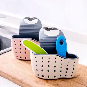 Silicone Sink Caddy Hanging Drain Basket Sponge Holder Kitchen Storage Organizer Main Image