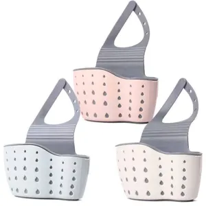 Silicone sink drain basket kitchen sponge holder faucet hanging organizer storage rack