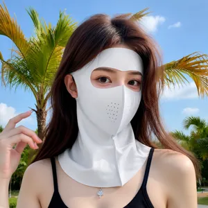 Full face sun protection mask UV resistant ice silk breathable facekini neck cover