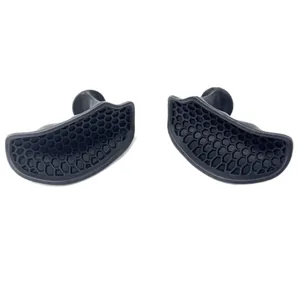 Black silicone gym palm grips with honeycomb anti-slip texture for weightlifting pullups