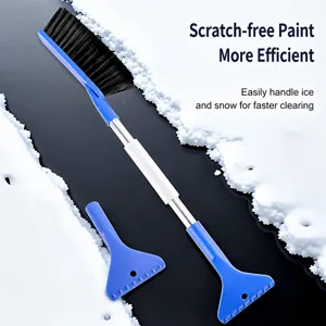 Pala da Neve Multifunzionale per Auto e Raschietto per Ghiaccio Spazzola Estensibile per la Pulizia dei Finestrini del Parabrezza Strumento Neve