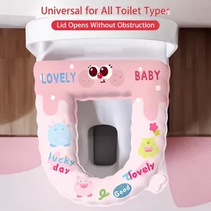 Comodo cuscino copriwater spesso rosa universale morbido caldo lavabile per bagno.