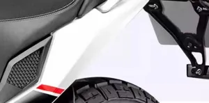 Motorrad Heckbereich und Gepaecktraeger Detail Nahaufnahme fuer Zubehoer Praesentation