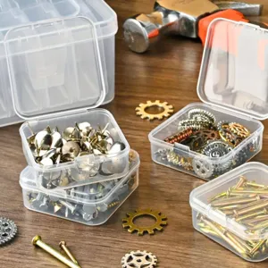 Scatola di conservazione in plastica trasparente per perle chiodi ferramenta fai da te