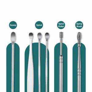 Set di stuzzicadenti per le orecchie in acciaio inossidabile strumento di rimozione cerume