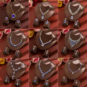 Fashion Bridal Jewelry Set Rhinestone Pendant Necklace And Earrings Party Wedding Accessories