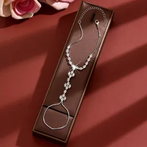 Sprankelende Zirkonia Handketting Elegante Geometrische Armband Sieraden Voor Vrouwen