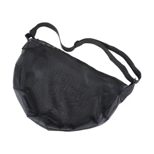 Schwarze Netz Sport Umhängetasche, leichte Basketball und Fußball Aufbewahrung Tasche.