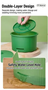 Pratica scatola per germogliazione idroponica in plastica con design a doppio strato.