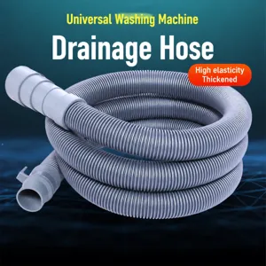 Tuyau de Vidange Flexible pour Machine à Laver Tube d'Extension Ondulé Épaissi avec Collier pour Lave-Linge Automatique