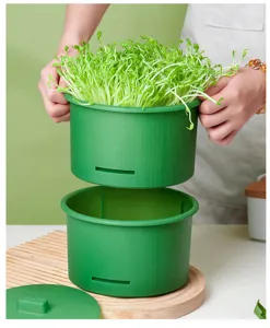Scatola per germogli idroponica vassoio verde a doppio strato per germogli ortaggi.