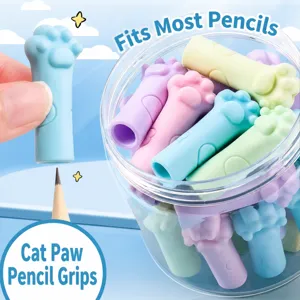 Cute Cat Paw Silicone Pencil Cap Nib Protective Cover Soft Rubber Pencil Topper For Student School Stationery Supplies