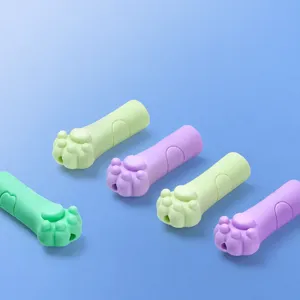 Cute cat paw silicone pencil cap protector soft rubber pen tip cover for students school