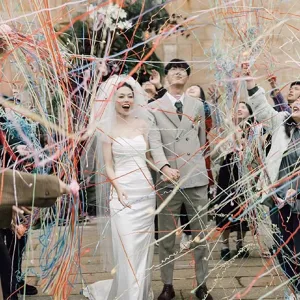 Hand thrown paper ribbon streamers colorful confetti for wedding party celebration decor s