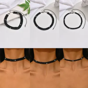 Women Fashion Copper Rhinestone Multi-Row Claw Chain Choker Necklace Sweet Cool Style Punk Statement Neck Jewelry Gift