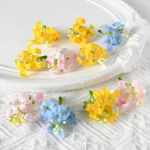 Fleurs artificielles miniatures multicolores fausses florales pour bricolage et accessoires