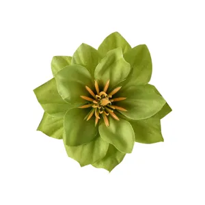 Testina di fiore artificiale verde materiale fai da te per accessori e decorazioni.