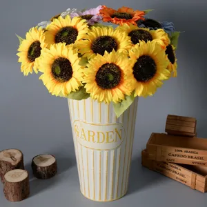 Künstliche Sonnenblume Einzelner Stiel Seide Sonnenblume Falsche Blume Ländliche Heimdekoration Hochzeit Party Fotografie Requisiten