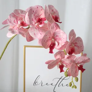 Fausse branche d'orchidée rose mouchetée fleur artificielle pour déco maison mariage accessoire