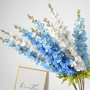 Fleurs artificielles delphinium en soie bleu blanc fausse jacinthe mariage decor photo accessoires
