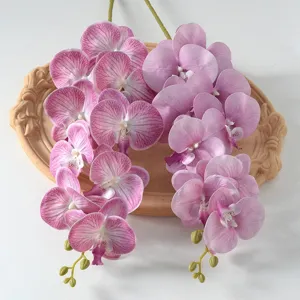Fleurs d'orchidées Phalaenopsis artificielles bouquet de soie pour décoration de maison