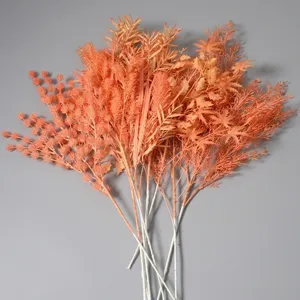 Tiges de fleurs artificielles orange vif pour cérémonie de mariage et décoration intérieure