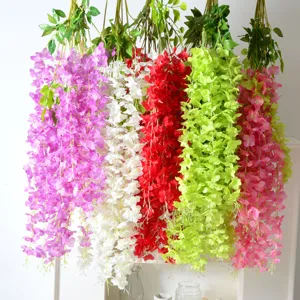 Ghirlanda Sospesa in Seta di Fiori Finti di Vite di Glicine Artificiale per Festa di Matrimonio Decorazione Della Casa