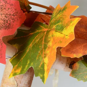 Artificial maple leaf autumn hanging vine decoration for Thanksgiving Halloween home decor.
