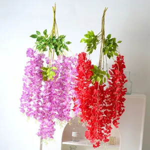 Fiori di glicine artificiali sospesi piante di vite finte per decorazione soffitto festa di nozze
