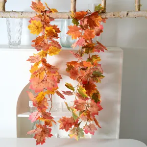 Artificial maple leaf garland autumn vine hanging decoration for home Thanksgiving party decor