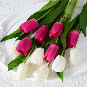 Hochwertige künstliche Tulpen Blumen für Heimdekoration, Hochzeit und Fotografie Requisiten.