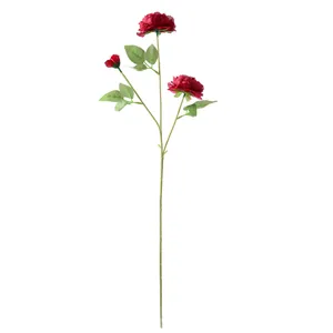 Fausse Fleur Pivoine Artificielle 3 Têtes Plante Décoration pour Maison Mariage Fête