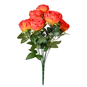 Bouquet di rose artificiali a 10 teste per decorazione di matrimonio e casa