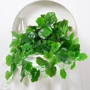 Lush artificial scindapsus vine hanging plant with realistic green leaves for home decor