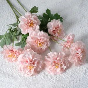 Bouquet de fleurs en soie artificielle rose pour décoration intérieure, mariage et accessoires photo.