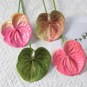 Fleurs d'anthurium artificielles touche 3D fausse fleur de flamant rose mariage déco