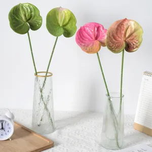 Fleurs d'anthurium artificielles fausse plante flamant rose décoration mariage arrangement floral