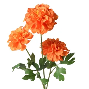 Fleurs Artificielles en Soie Orange Décoration de Mariage Maison Accessoires de Photographie