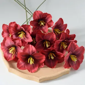 Bouquet de fleurs de tulipe française artificielle à 3 têtes pour mariage et maison