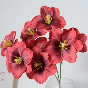 Fleurs de tulipes artificielles à 3 têtes pour la décoration de maison et de mariage.