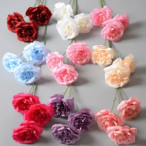 Branche de Fleur de Rose en Soie Artificielle Rose Austin Pour la Décoration de Fête de Mariage à la Maison Accessoires de Photographie Arrangement Floral