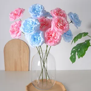Bouquet de fleurs de roses artificielles en vase en verre pour décoration de mariage à la maison